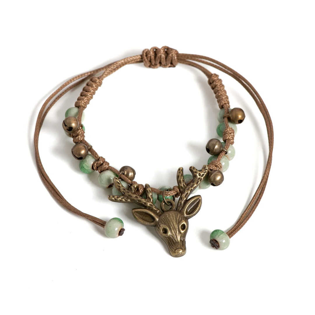 Bracelet charme faon en céramique fait main