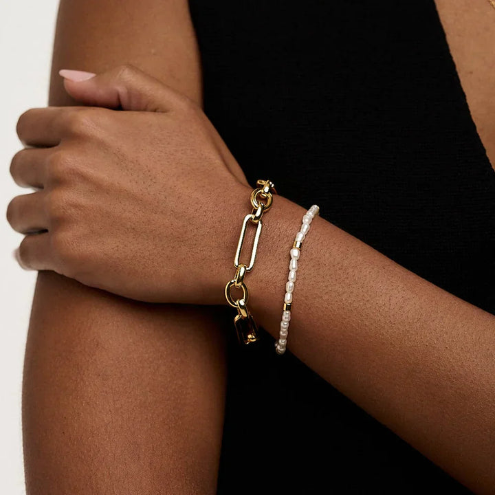 Bracelet T-Bar en Or Blanc