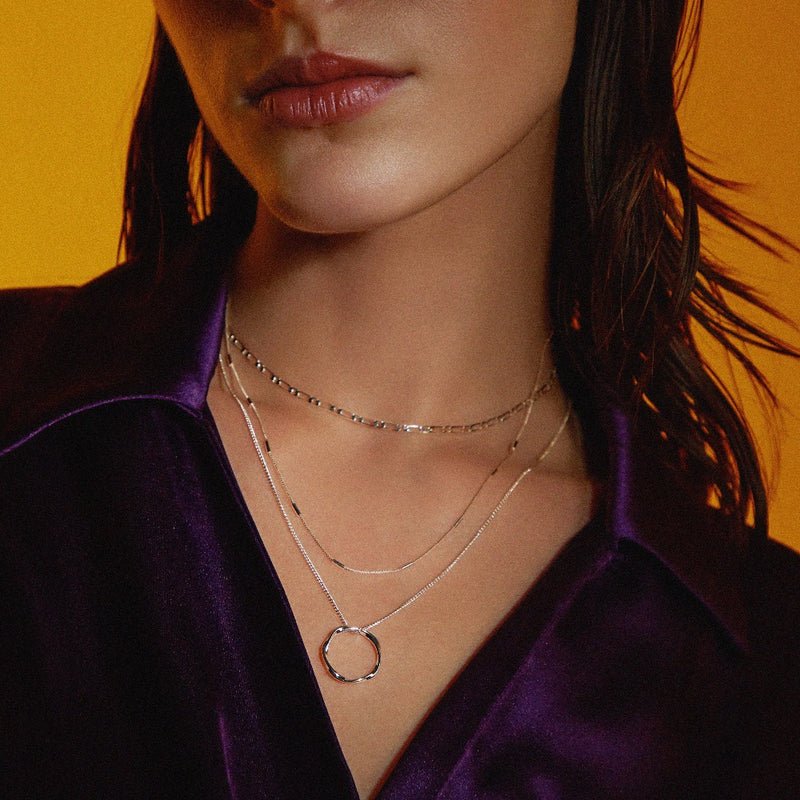 Collier à trois rangs Open Circle | Or blanc
