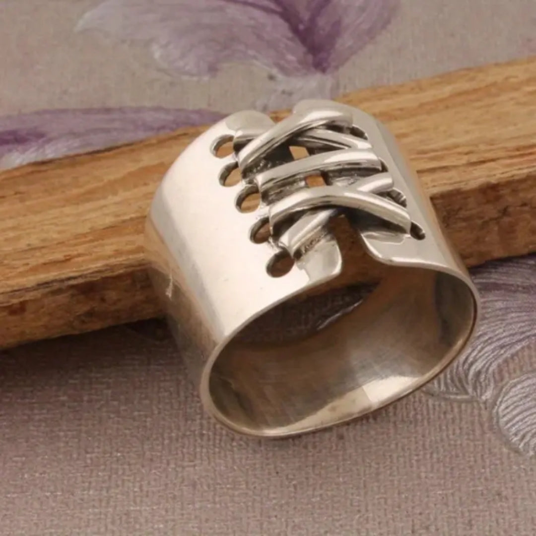 Bague tressée en argent