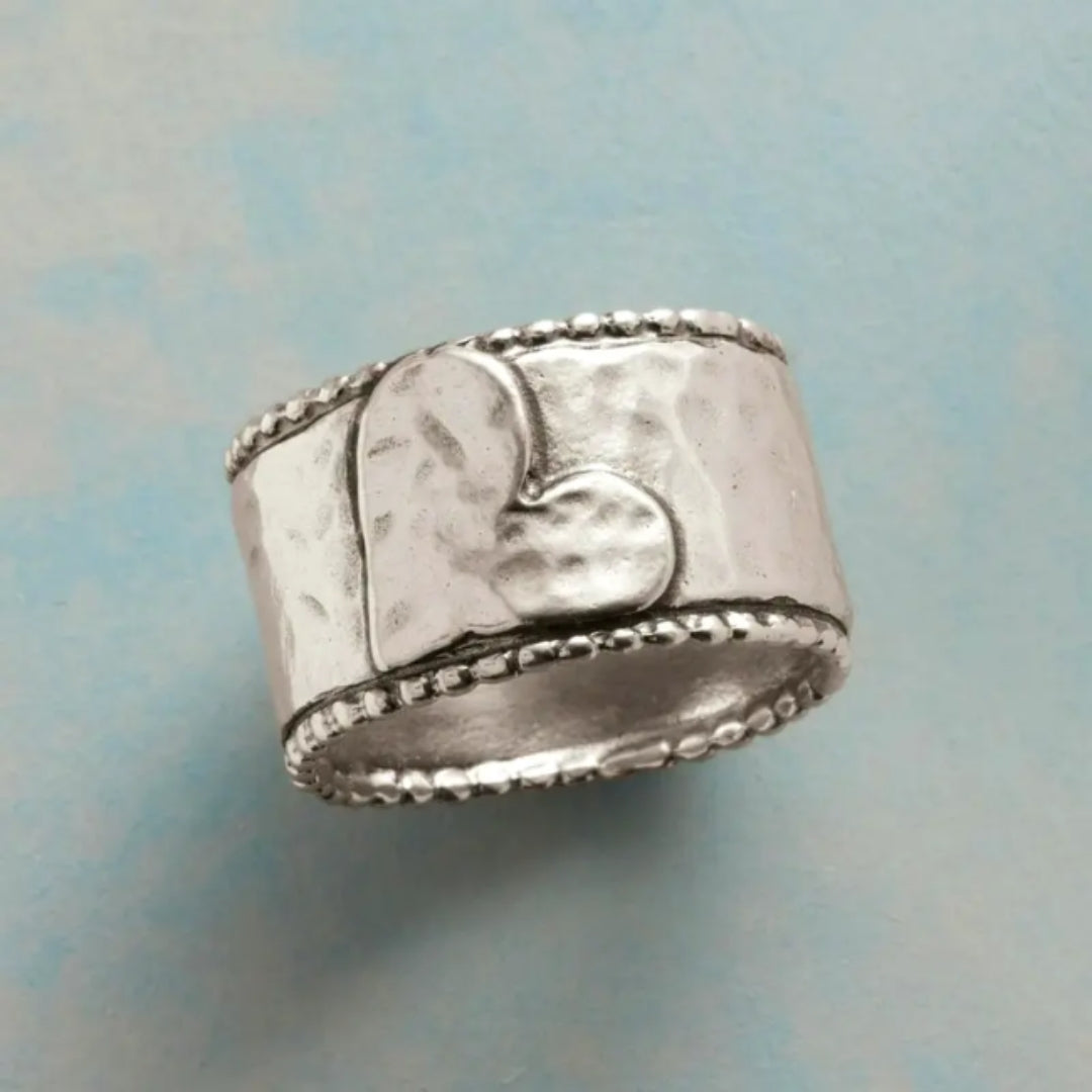 Bague en Argent Plaqué en Forme de Cœur