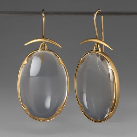 Boucles d'oreilles en cristal vintage dorées