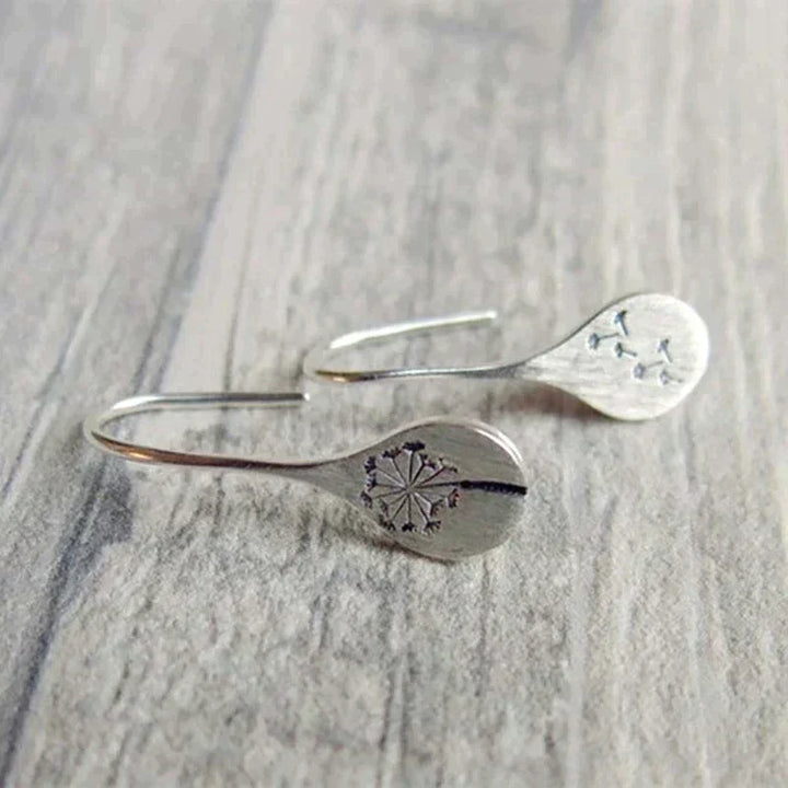 Boucles d'oreilles en argent sterling 925 en forme de feuille de pissenlit