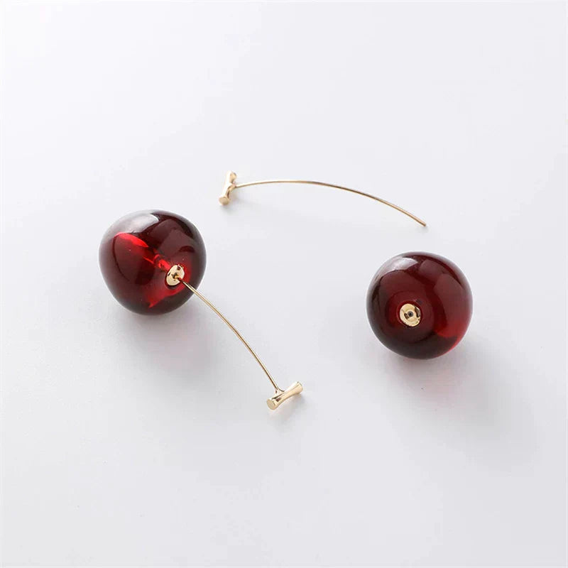 Boucles d'oreilles de luxe en cerise rouge