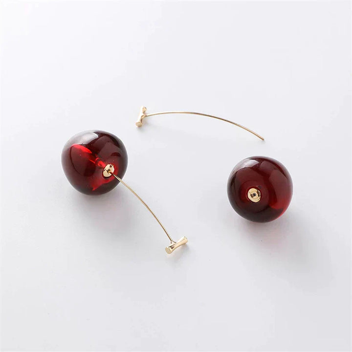 Boucles d'oreilles de luxe en cerise rouge