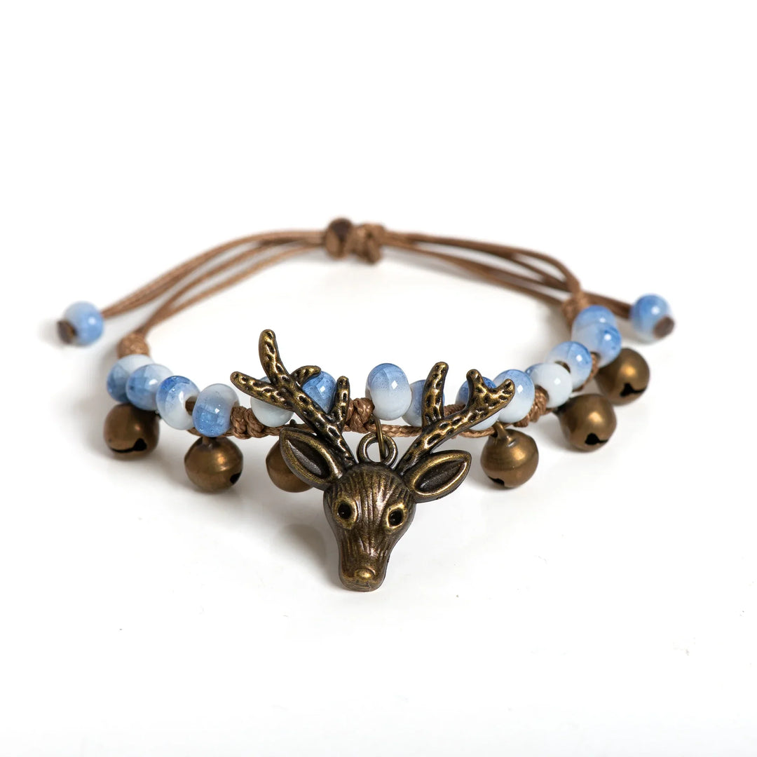 Bracelet en céramique fait main avec charme faon