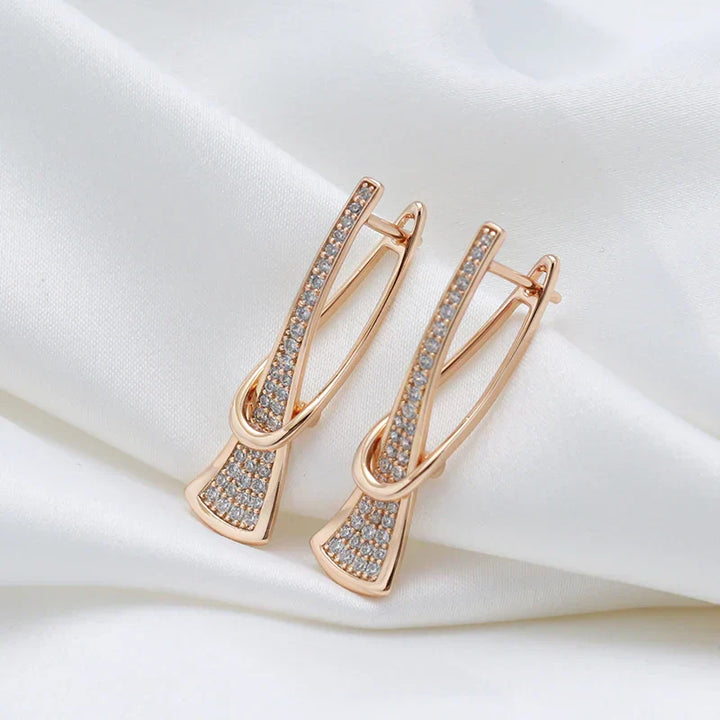 Boucles d'oreilles en cristal à couches radieuses | Or