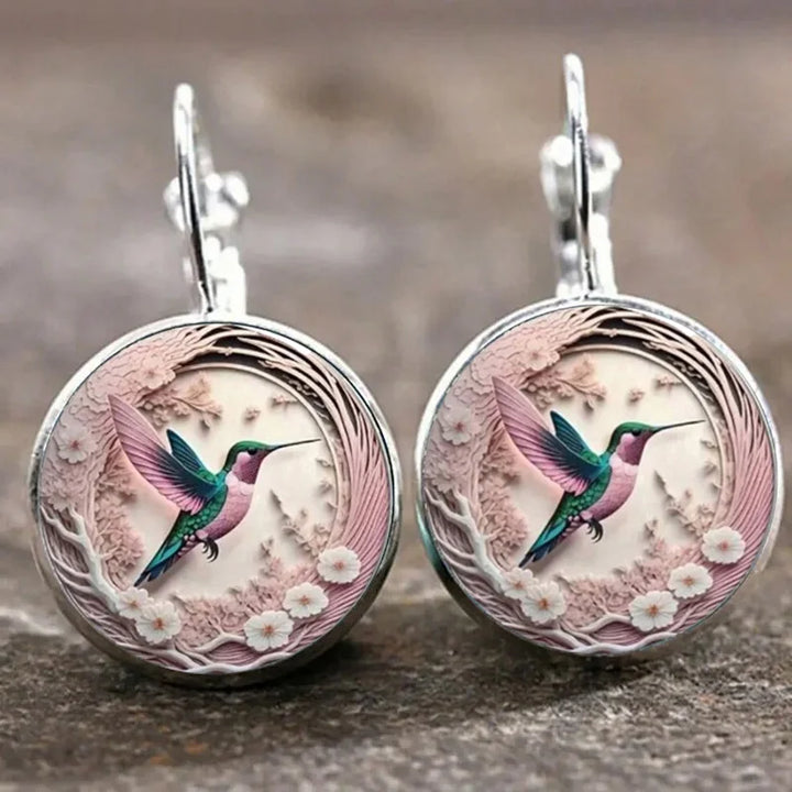 Collier Pendentif en Verre Colibri