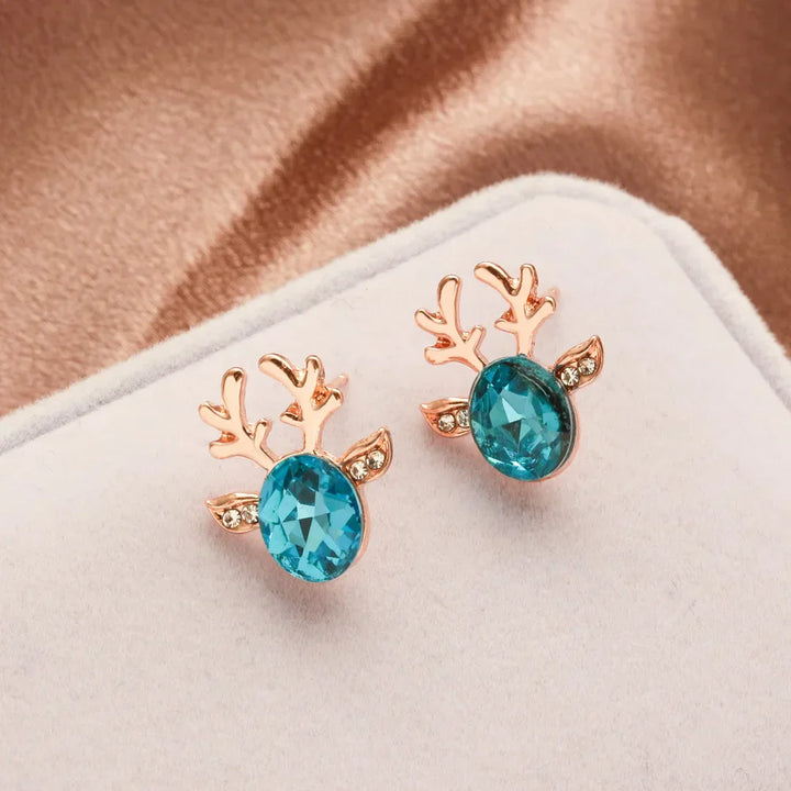 Boucles d'oreilles en cristal de renne festif