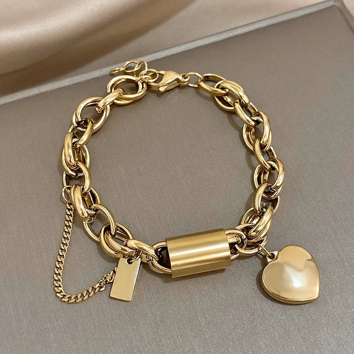Bracelet Chunky Réconfortant | Or Blanc