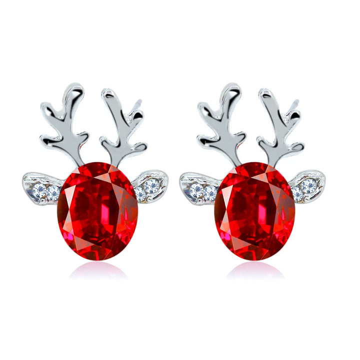 Boucles d'oreilles en cristal de renne festif