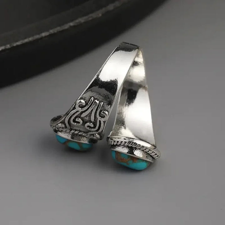 Bague en Croix Turquoise Vintage Élégante