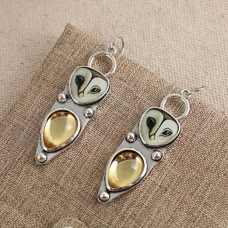 Boucles d'oreilles pendantes Hibou Boho - Sans nickel pour les oreilles sensibles
