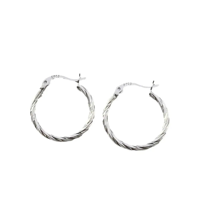 Boucles d'oreilles en argent à anneau tordu
