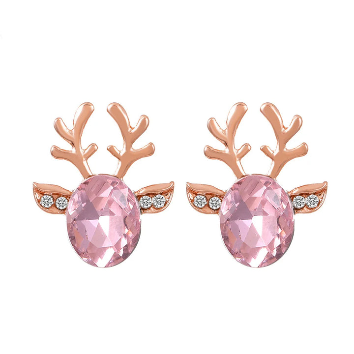 Boucles d'oreilles en cristal de renne festif
