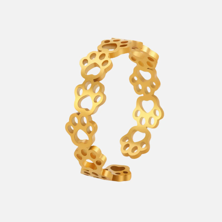 Bague Pattes d'Animal Ajustable – Fabriquée en Acier Inoxydable