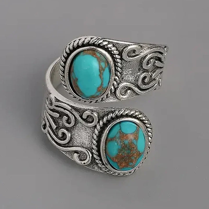 Bague en Croix Turquoise Vintage Élégante