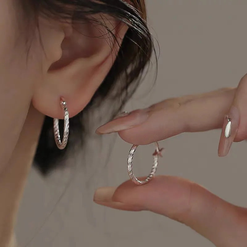 Boucles d'oreilles en argent à anneau tordu