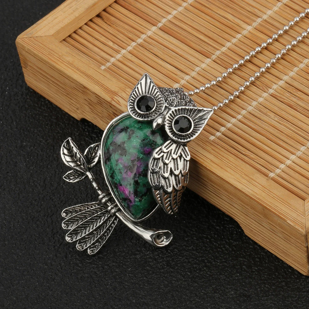 Pendentif en cristal de hibou sage