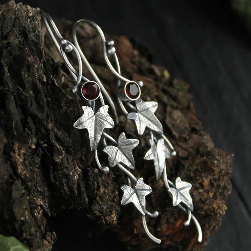 Boucles d'oreilles Elf Antique en Feuille | Or Blanc