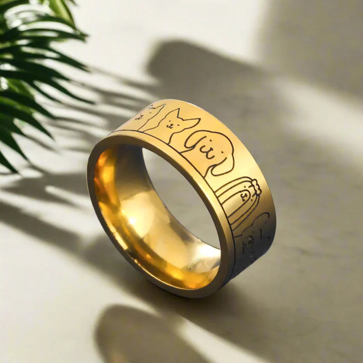 Bague Large en Acier Inoxydable – Design Gravé pour Femmes