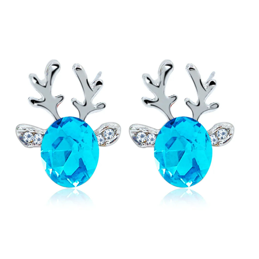 Boucles d'oreilles en cristal de renne festif