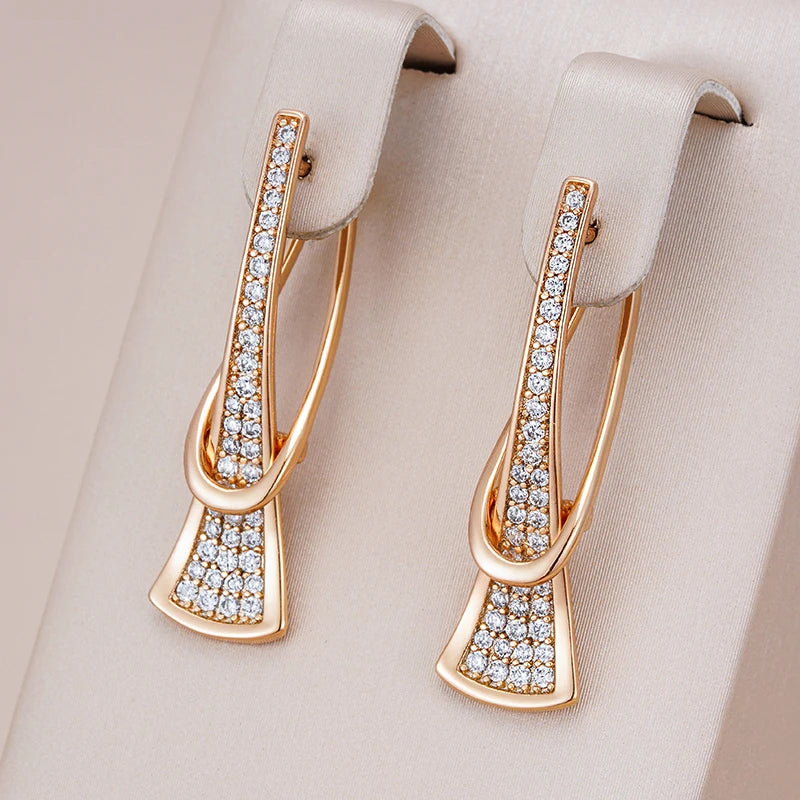 Boucles d'oreilles en cristal à couches radieuses | Or
