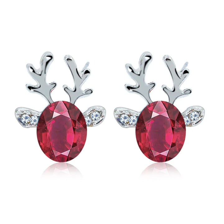 Boucles d'oreilles en cristal de renne festif