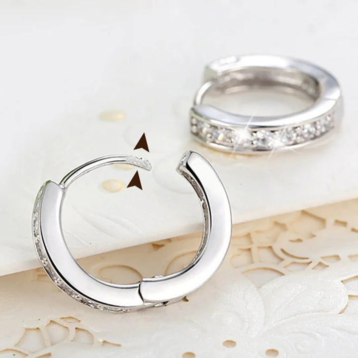 Boucles d'oreilles créoles en zirconia inlay