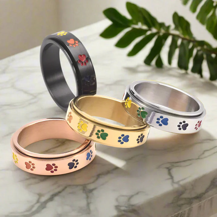 Bague à Pattes Réductrice de Stress Rotative – Acier Inoxydable avec Pattes Arc-en-Ciel