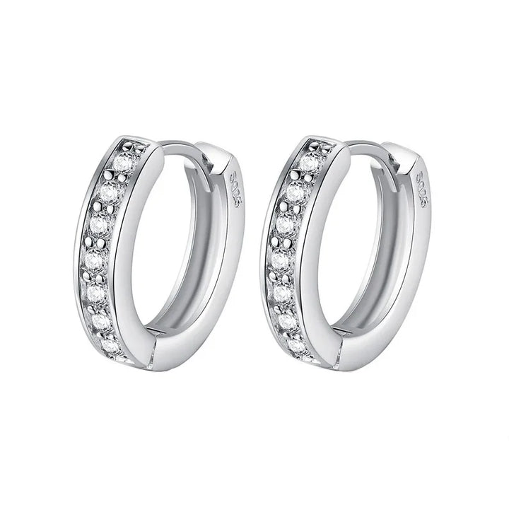 Boucles d'oreilles créoles en zirconia inlay