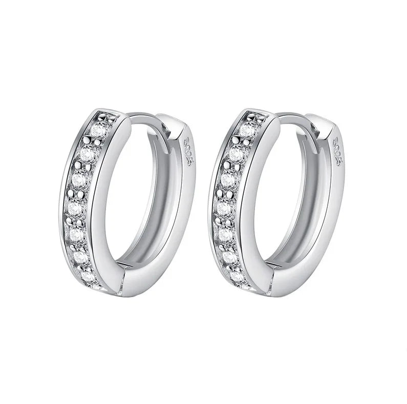 Boucles d'oreilles créoles en zirconium incrusté