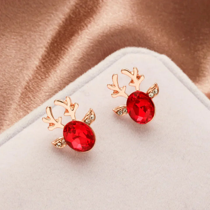 Boucles d'oreilles en cristal de renne festif