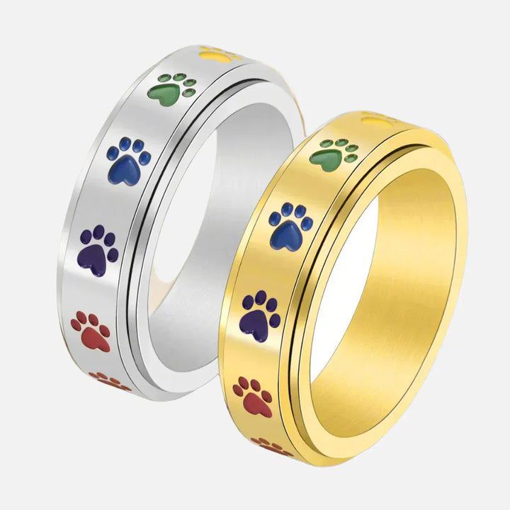 Bague Anti-Stress Pivotante en Acier Inoxydable avec Pattes Arc-en-Ciel