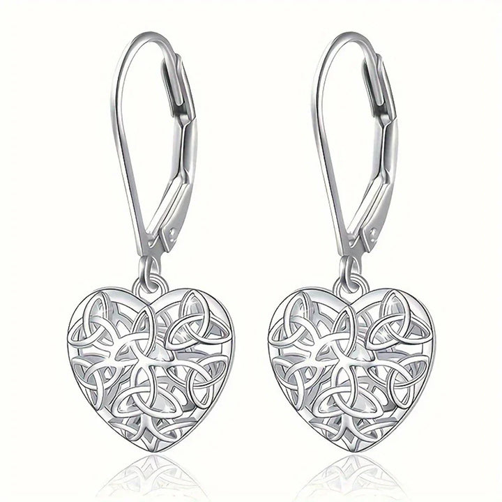 Boucles d'oreilles en forme de cœur creux argenté
