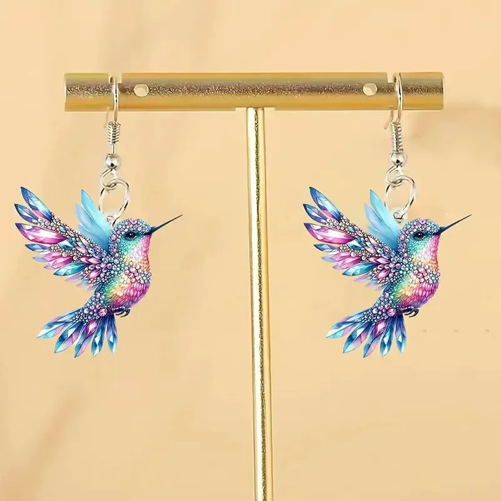 Boucles d'oreilles pendantes colibri