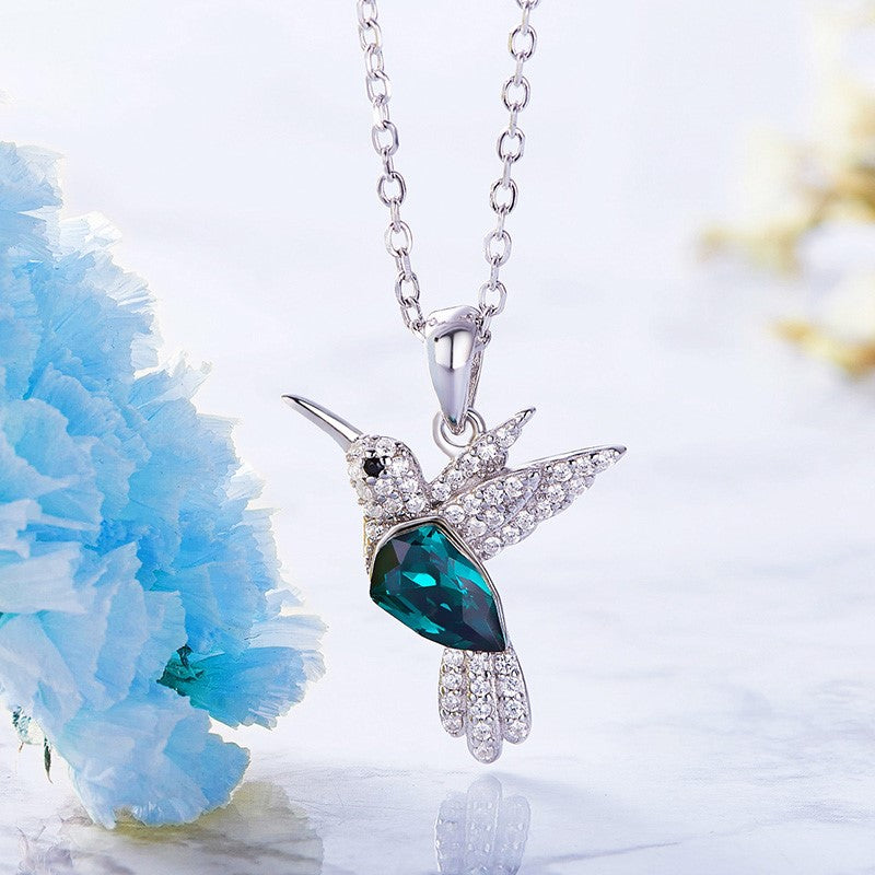Collier Étincelle Colibri avec Zirconia