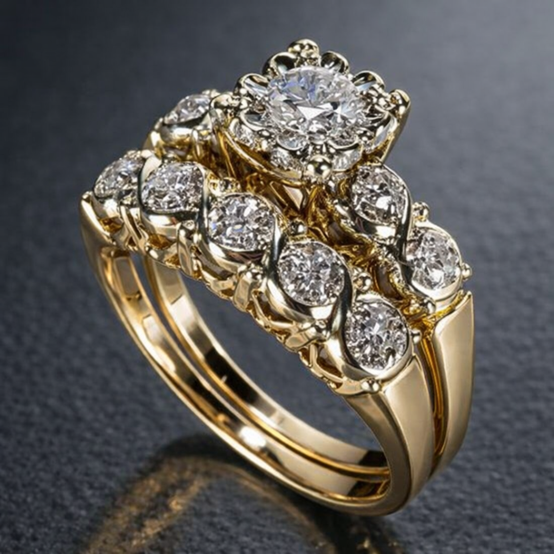 Bague Vintage en Or Pailleté