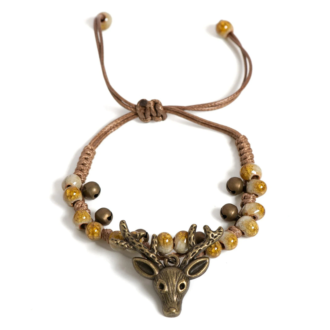 Bracelet en céramique fait main avec charme faon