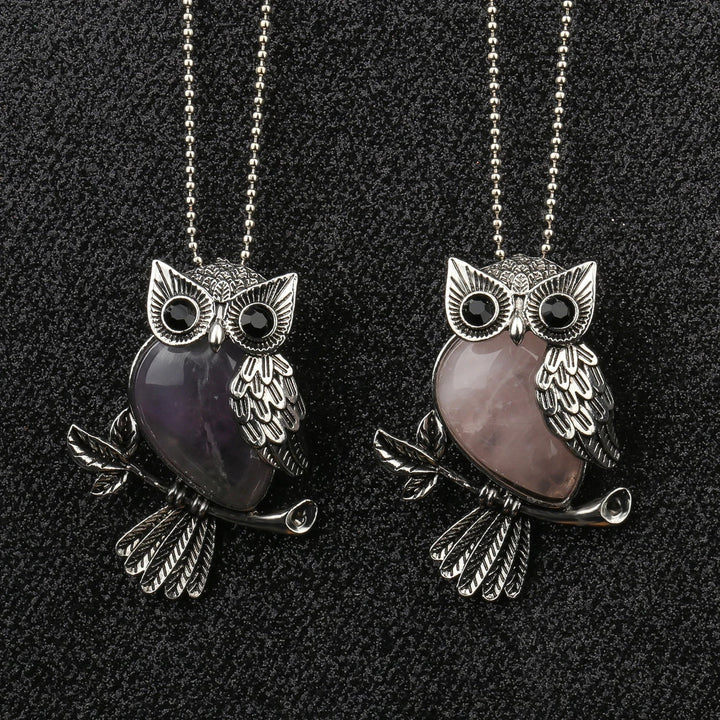Pendentif en cristal de hibou sage
