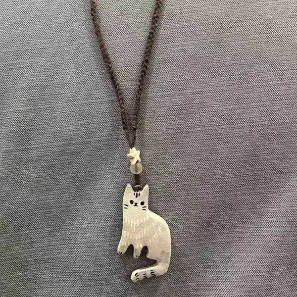 Collier Pendentif Étoile Vintage Chat