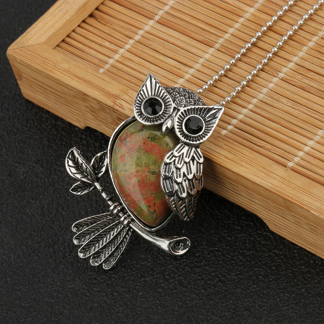Pendentif en cristal de hibou sage
