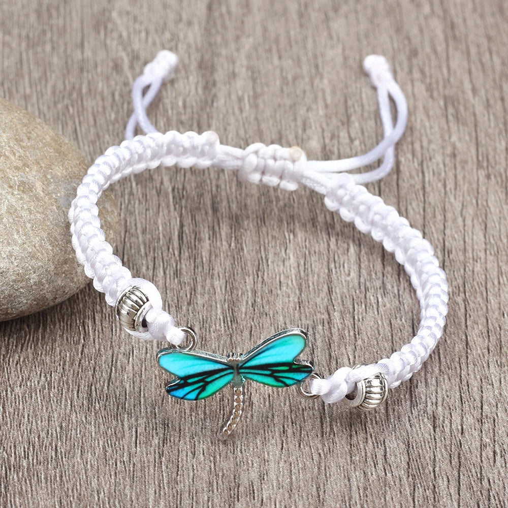 Bracelet Tissé à la Main Rêves de Libellule