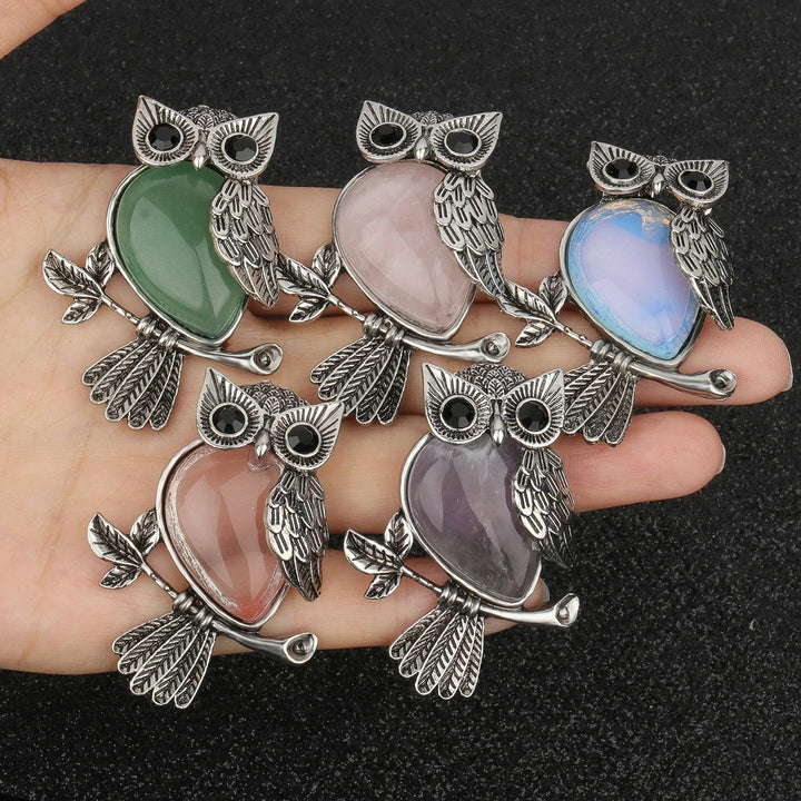Pendentif en cristal de hibou sage
