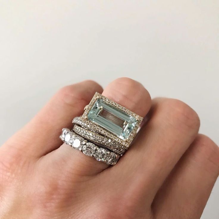 Ensemble de Bagues en Argent Vintage avec Verre Turquoise (3 Bagues)