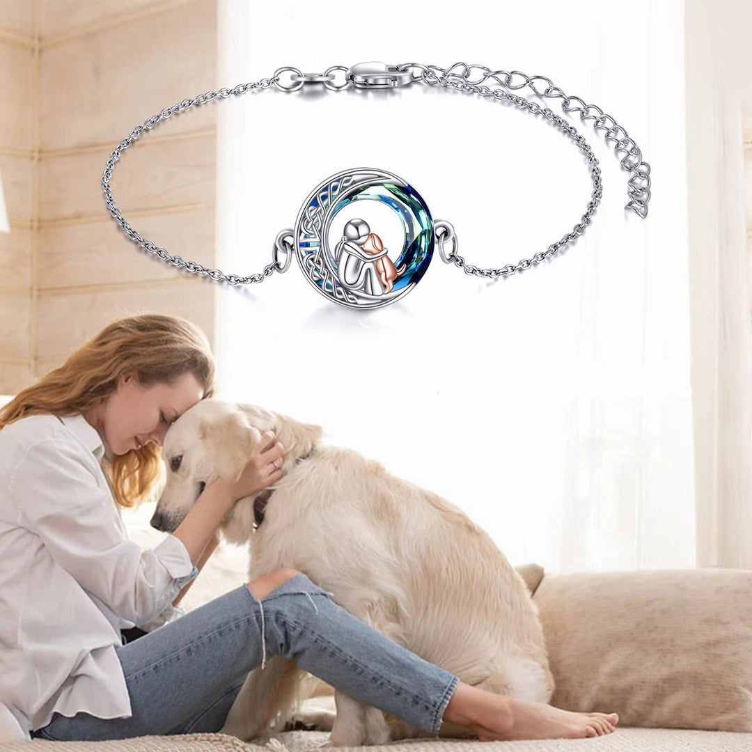Bracelet en argent sterling avec pendentif chien ajustable