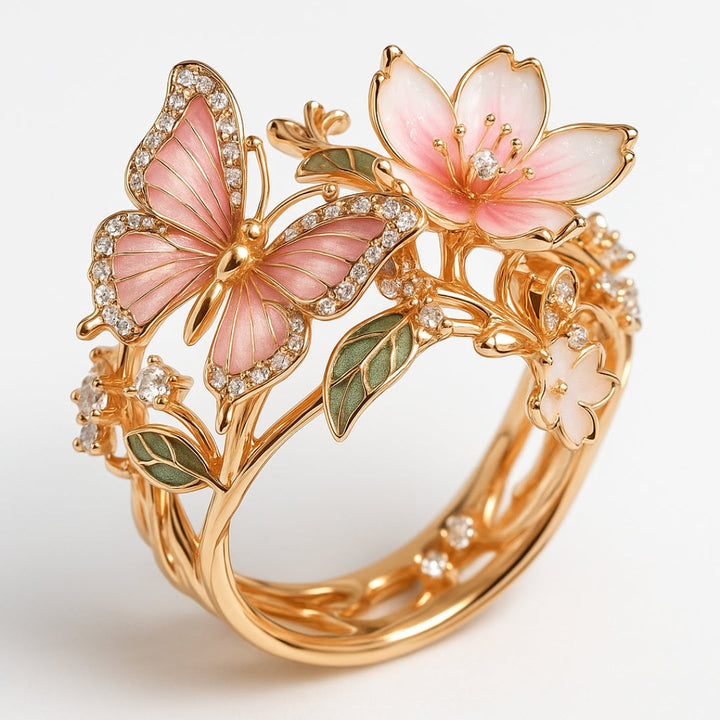 Bague en Zirconium Papillon Naturel Éclatant