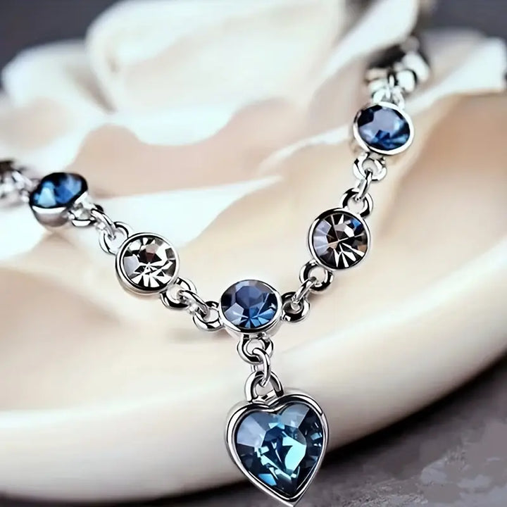 Bracelet Éclat Coeur Océan | Or Blanc