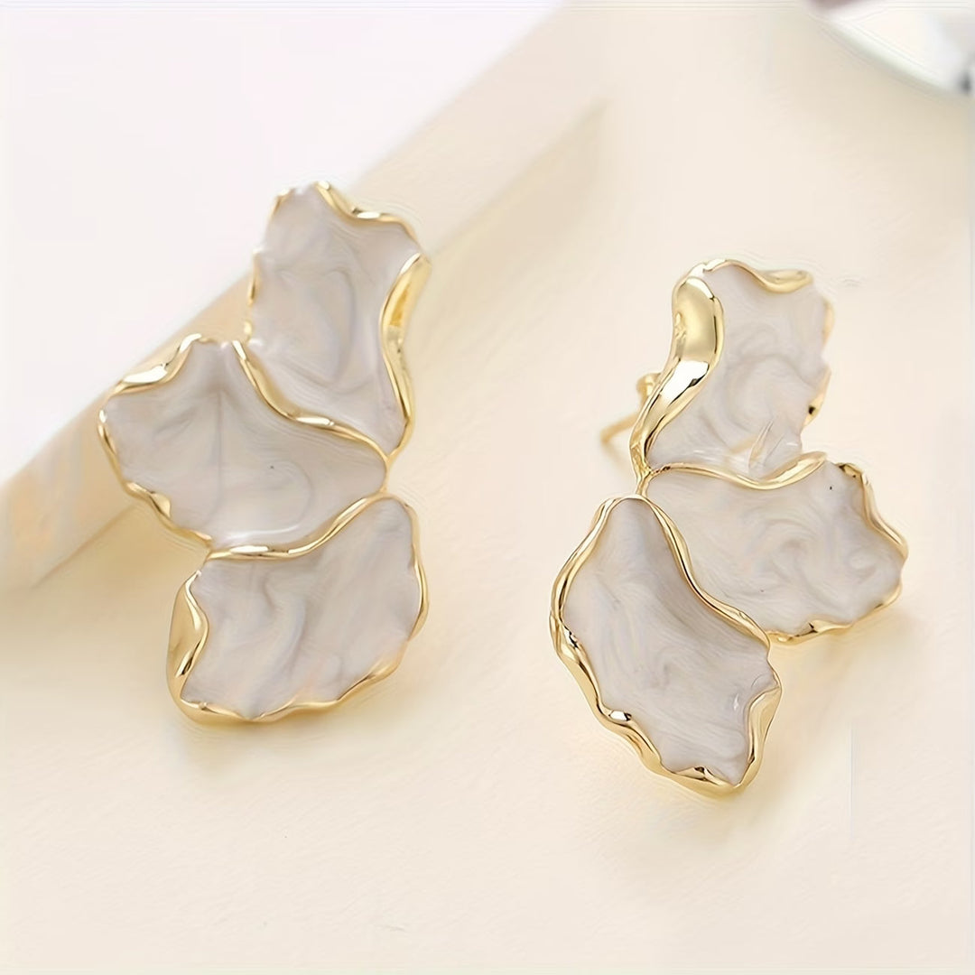 Boucles d'oreilles en pétales de fleur de perle