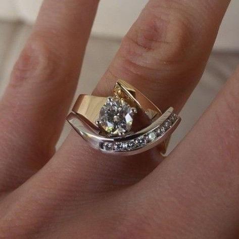 Bague Radiance Irregulière en Or et Argent